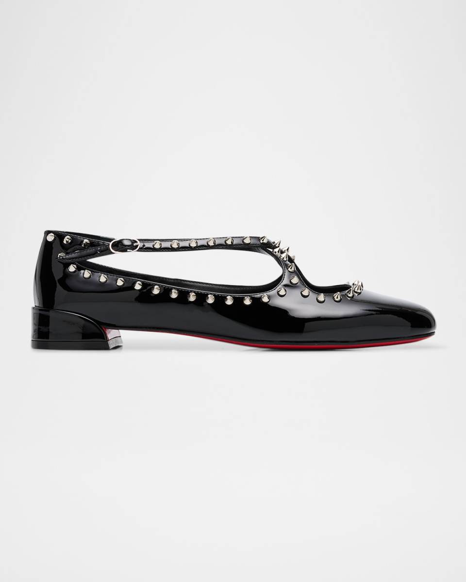 Pilouta Spike Patent Red Sole Ballerina Flats